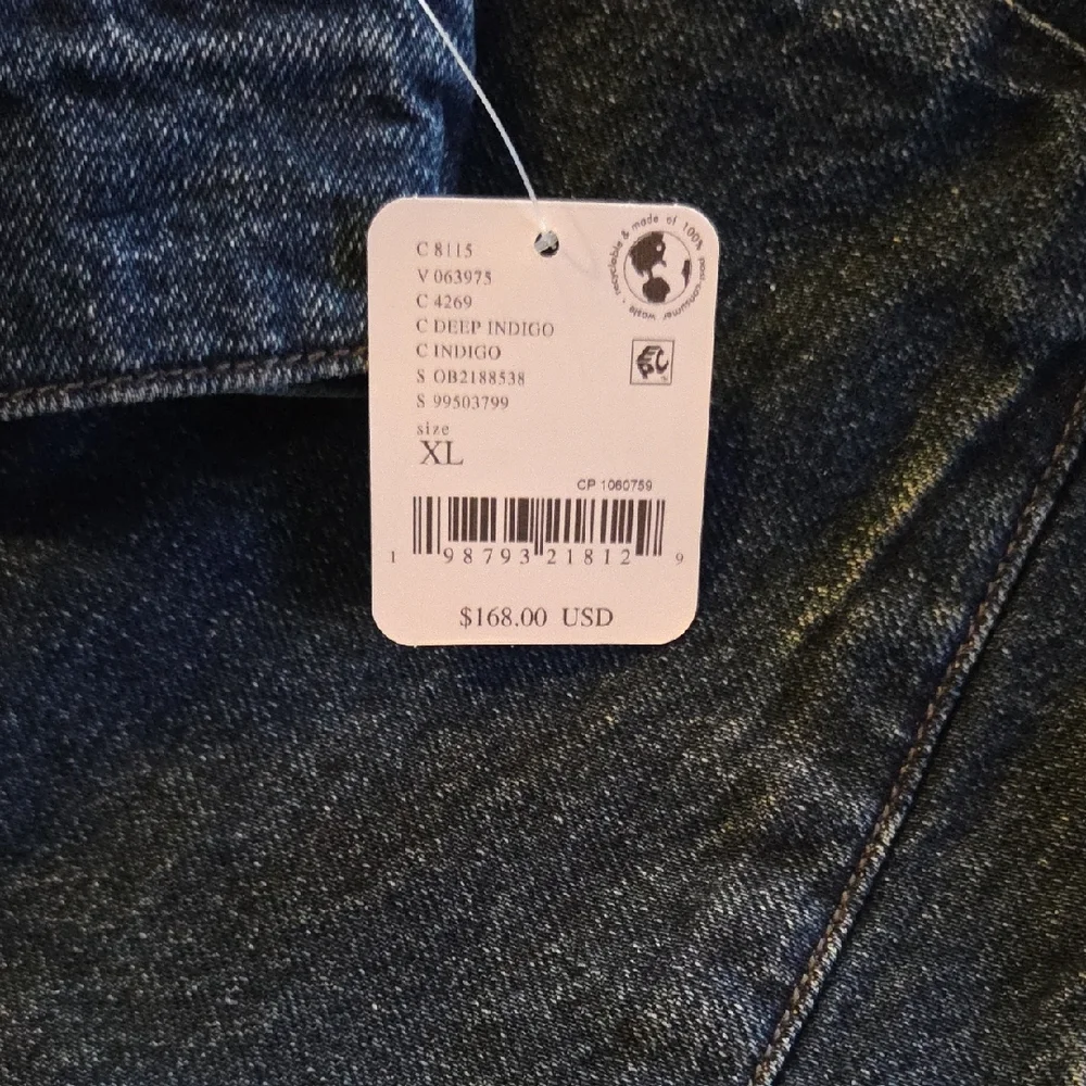 Free People Blue Denim Jean Jacket Size XL - Picture 5 of 8
